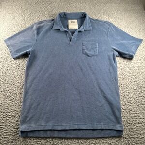 OAS Polo Terry Coronet Shirt Mens XXL Blue Cotton Short Sleeve Resort